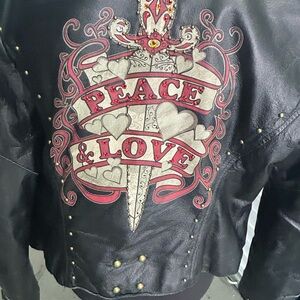 Beautiful soft all leather jeweled jacket never worn new condition sz small